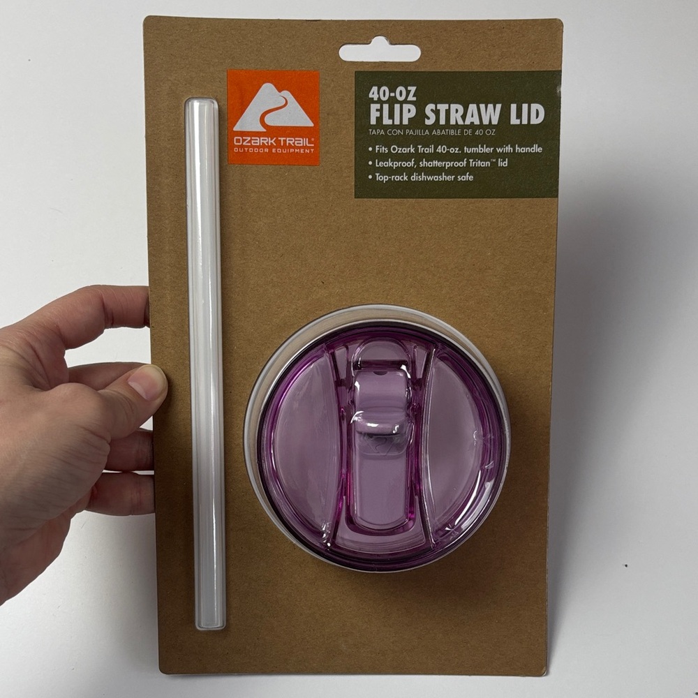 Ozark Trail Lilac Flip Straw‎ Lid with Clear Straw for 40oz tumbler